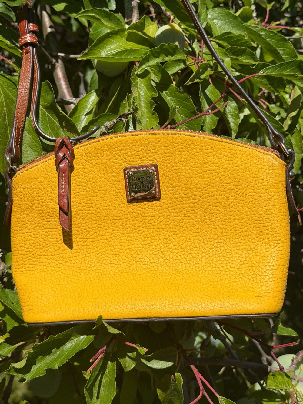 Dooney & Bourke Bright Yellow Pebble Leather Crossbody